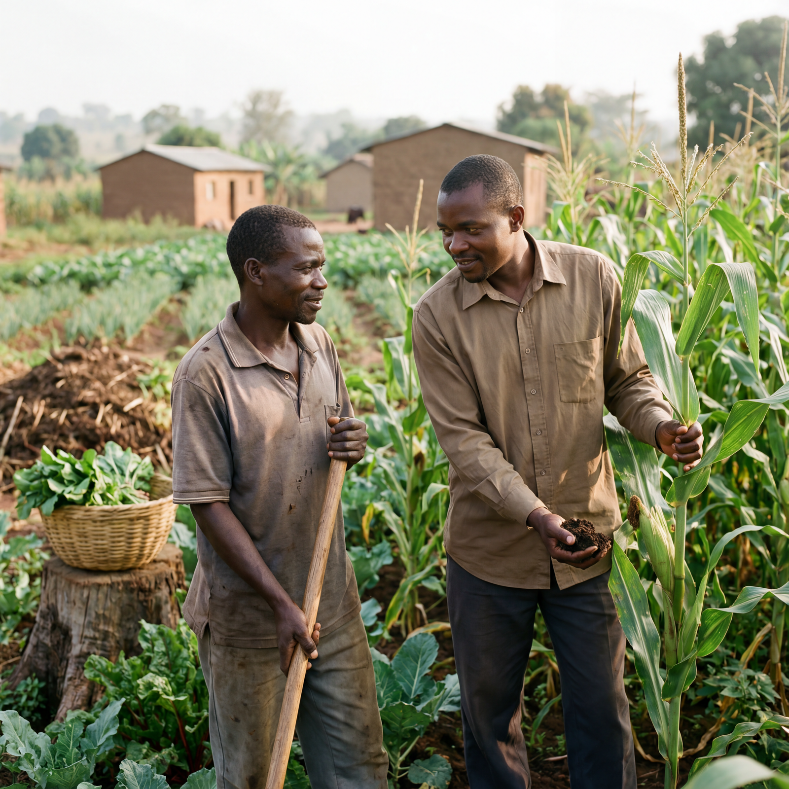Farmer receiving agricultural support